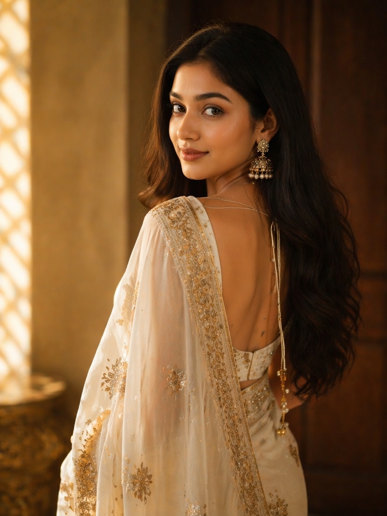 Aesthetic Saree Reels Thumbnail Prompt