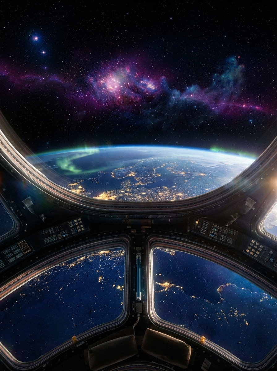 Futuristic Space Station Orbit