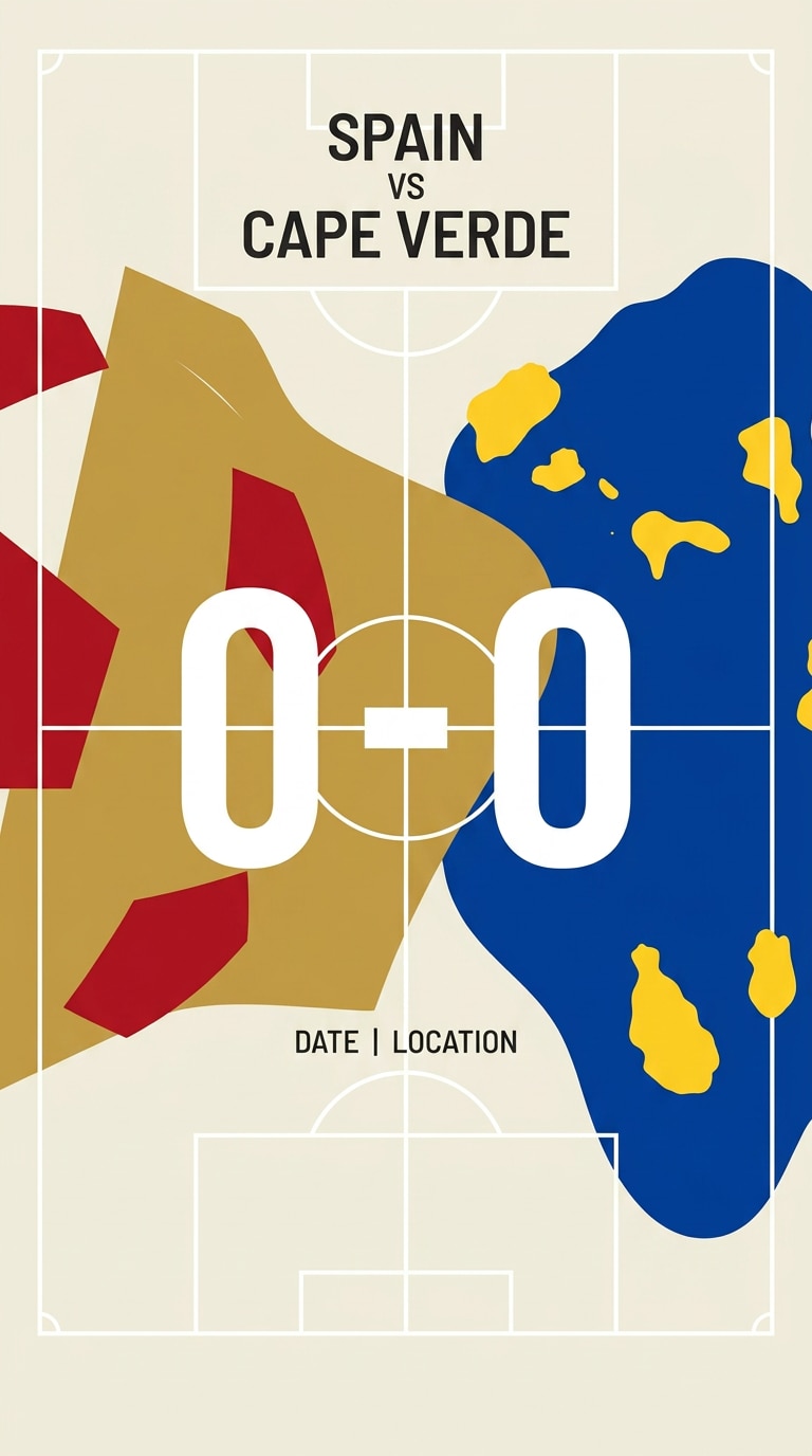 Minimal Spain vs Cape Verde poster prompt