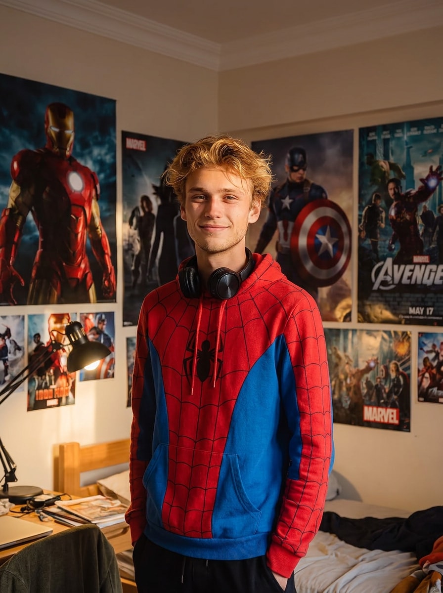 SpiderMan bedroom poster wall prompt