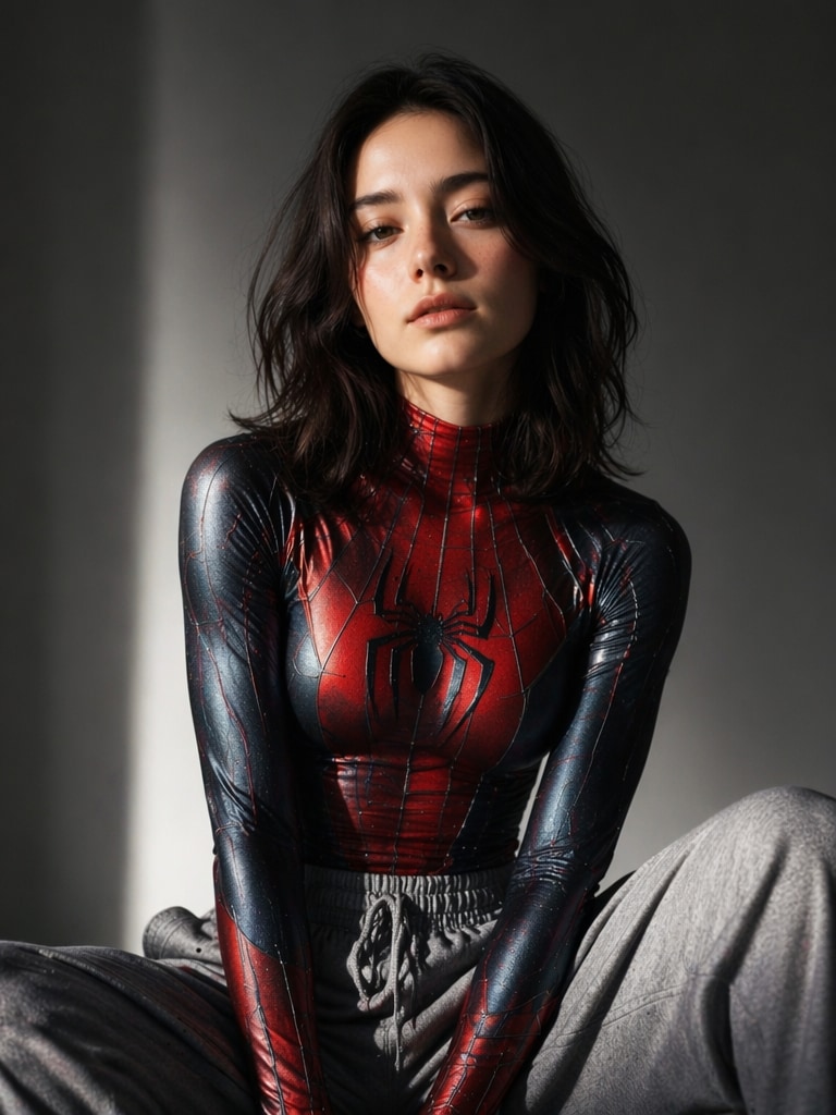 Elegant SpiderGirl fashion editorial prompt