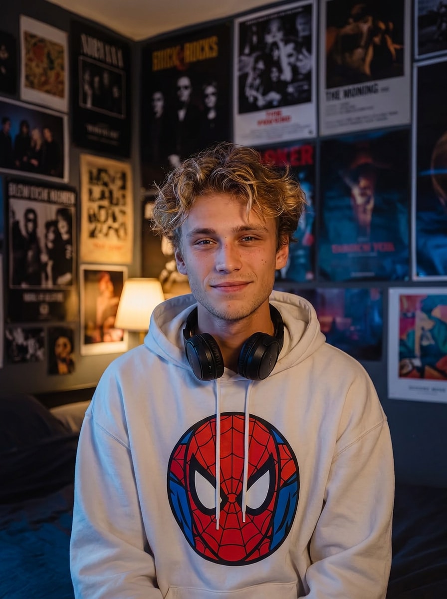 Streetwear SpiderMan hoodie prompt