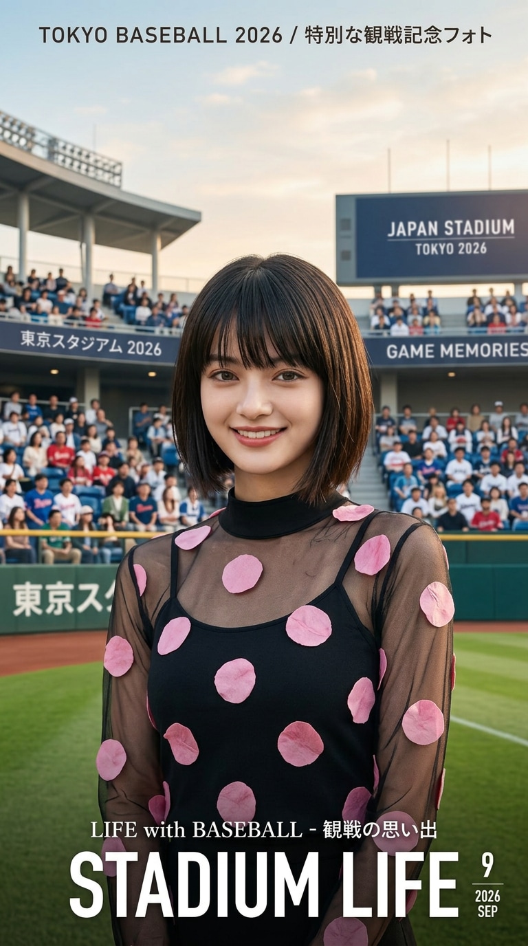 雑誌風に残すスタジアム観戦フォト