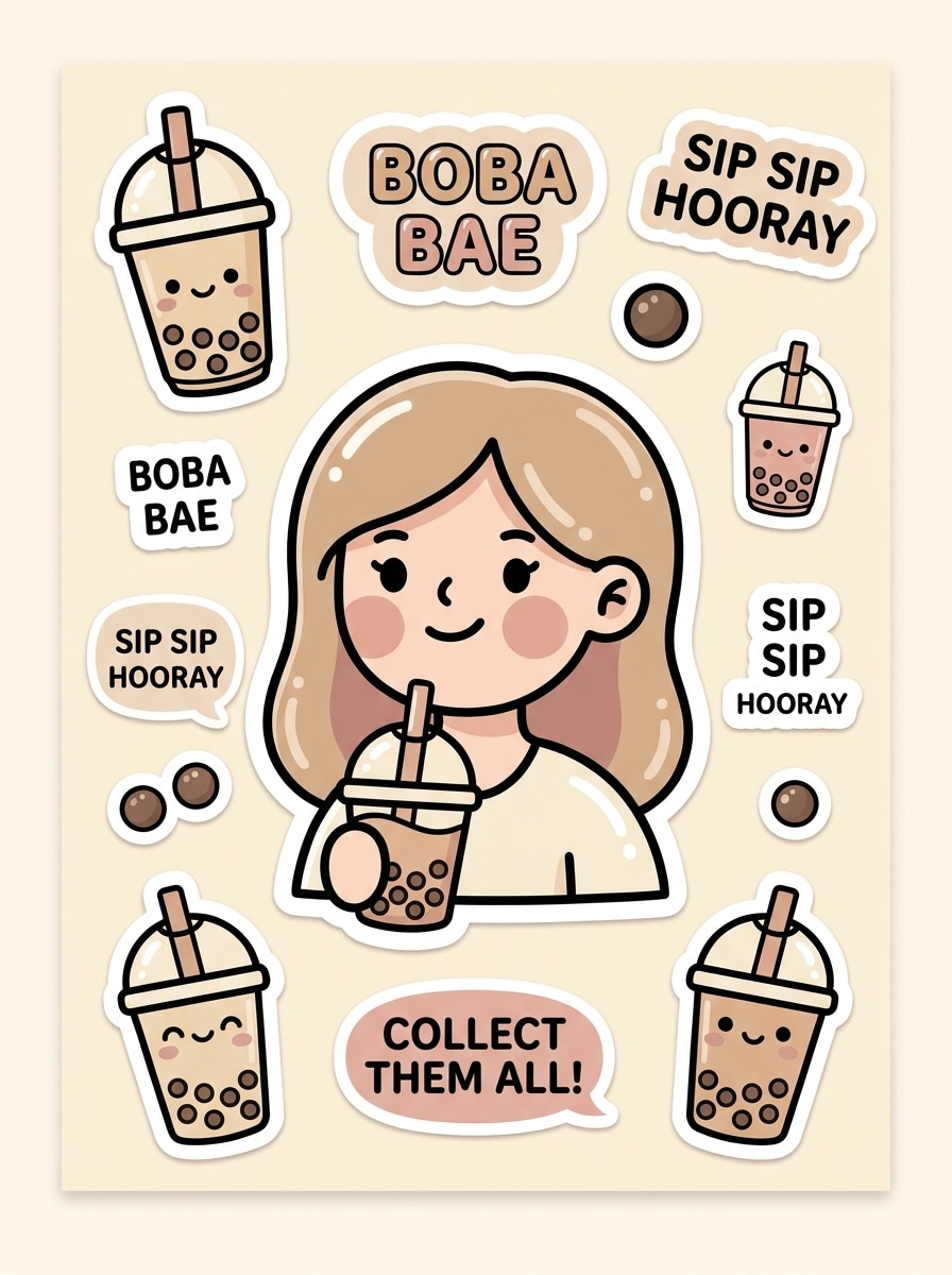 Sticker Pack Boba Art