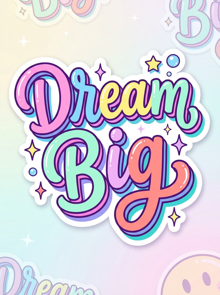 Sticker Style Lettering