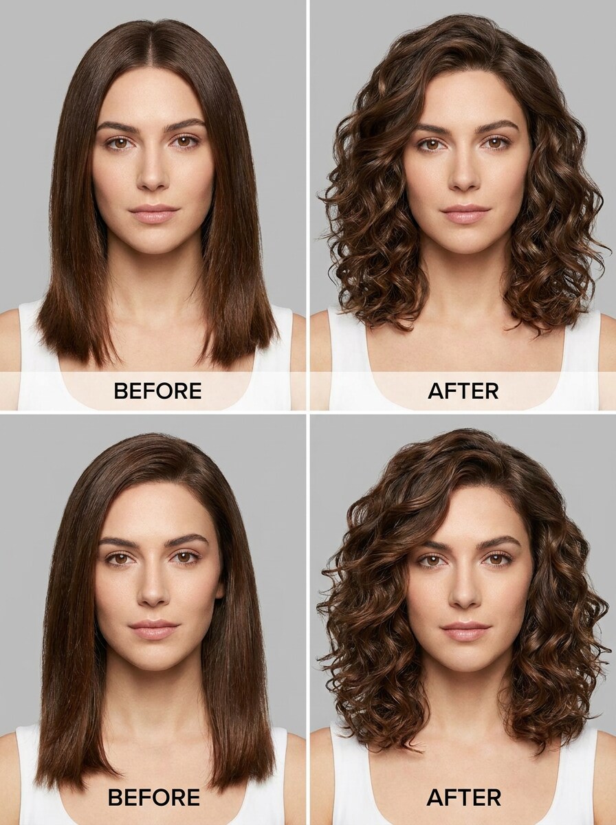 Straight-to-Curly Makeover