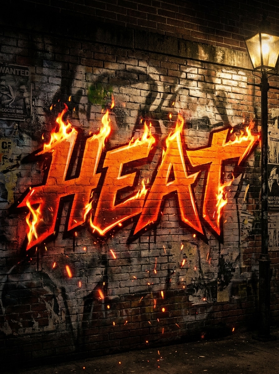 Street Graffiti Fire Word Art