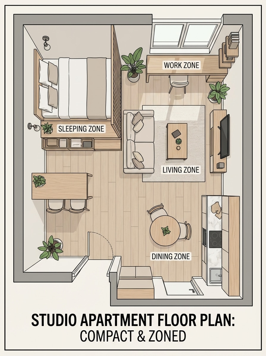 Studio Apartment Layout