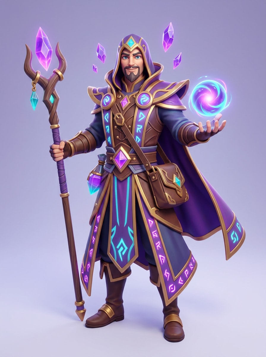 Stylized 3D Sorcerer