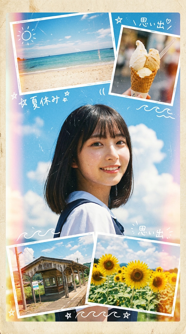 夏休み旅行 フォトブック AI画像プロンプト