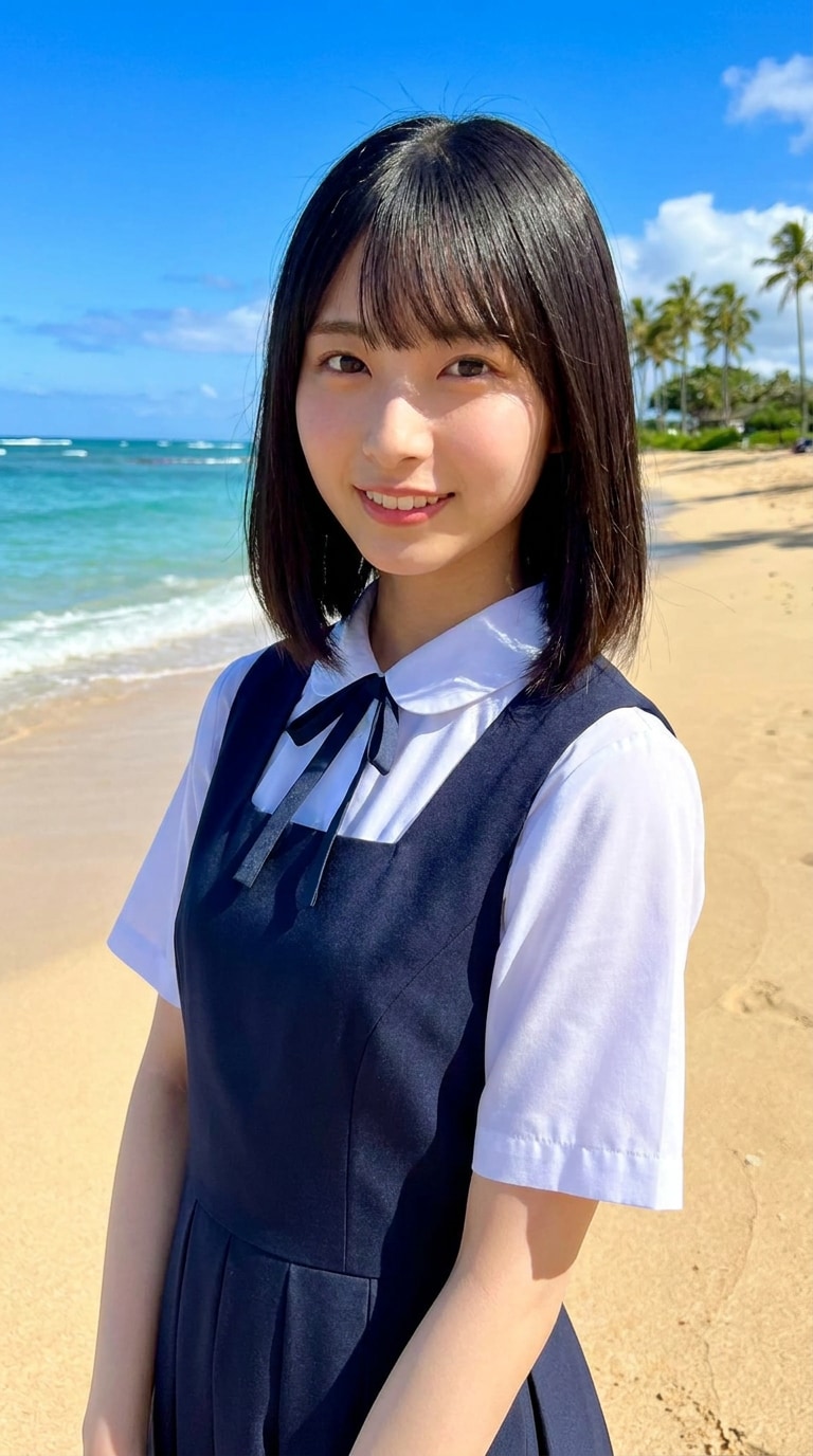 夏休み 背景差し替え AI写真加工プロンプト