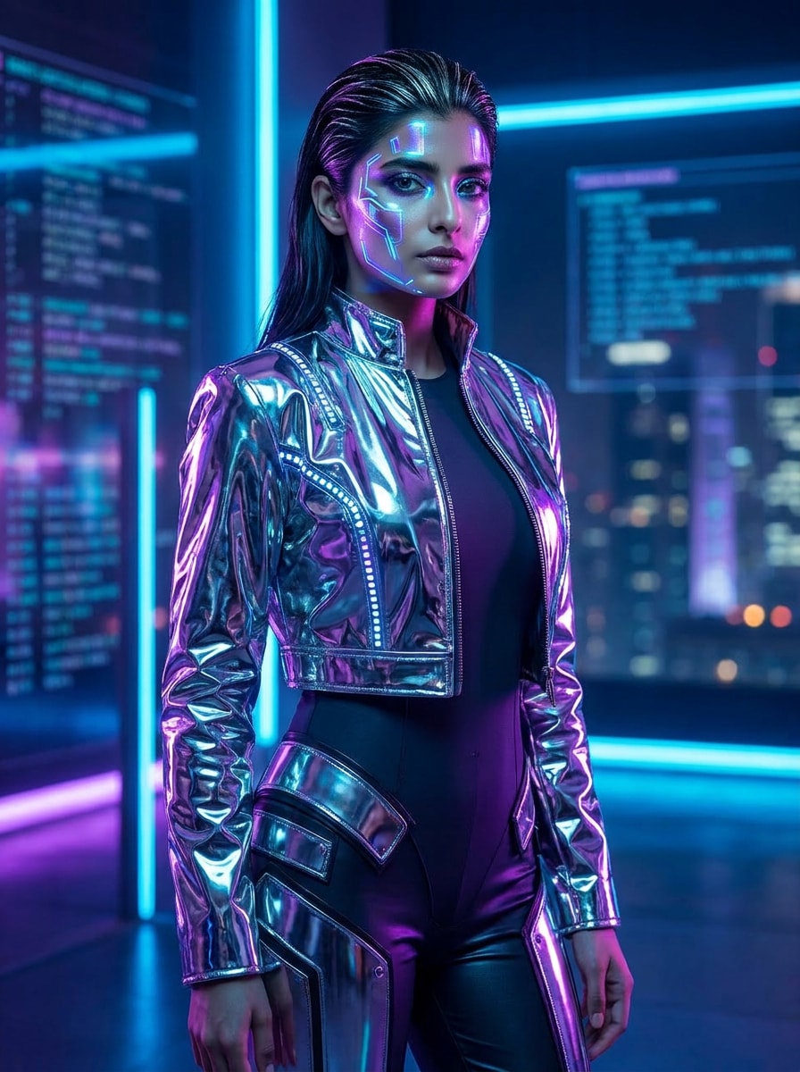 Futuristic AI Supermodel super model ai filter prompt