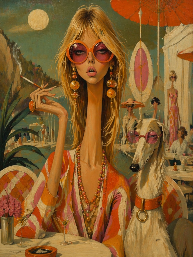 Painterly surreal fashion portrait created with Surreal Editorial Portrait Prompt