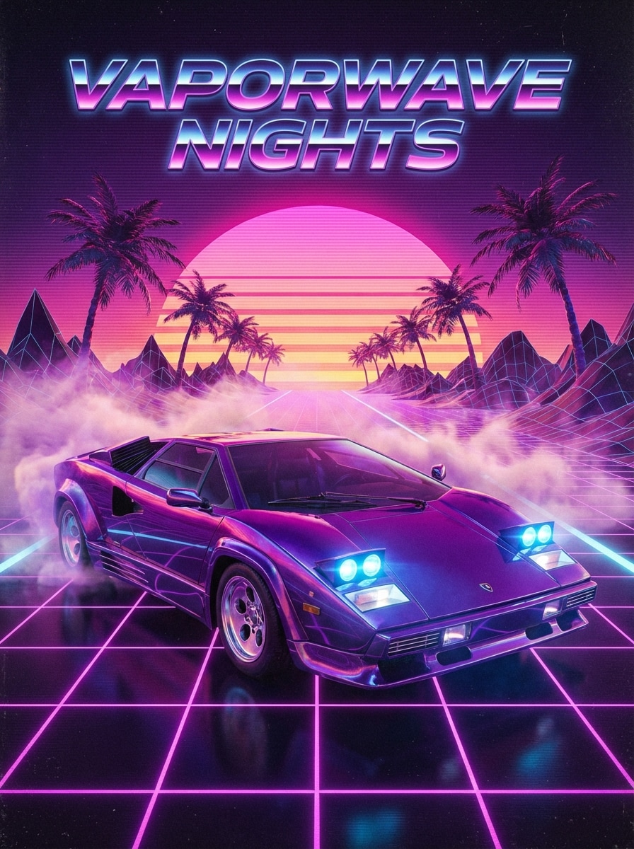 Synthwave Retro Sports Car