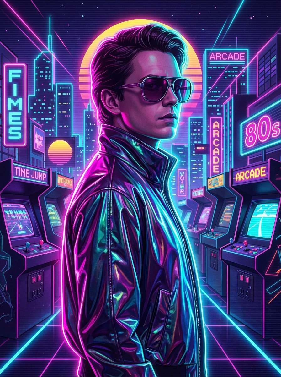 1980s Synthwave Time Traveler