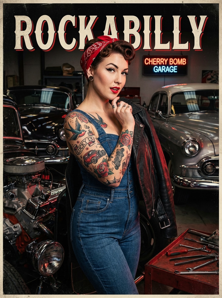 Tattooed bandana rockabilly