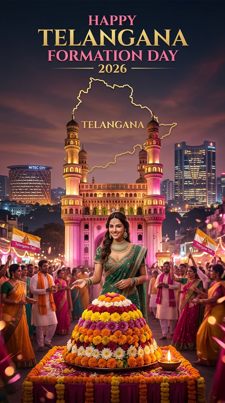 Telangana Formation Day AI Photo Prompt