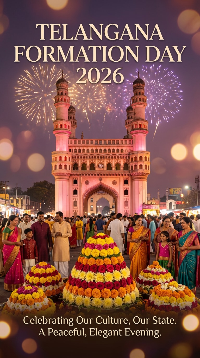 Charminar Telangana Formation Day Poster