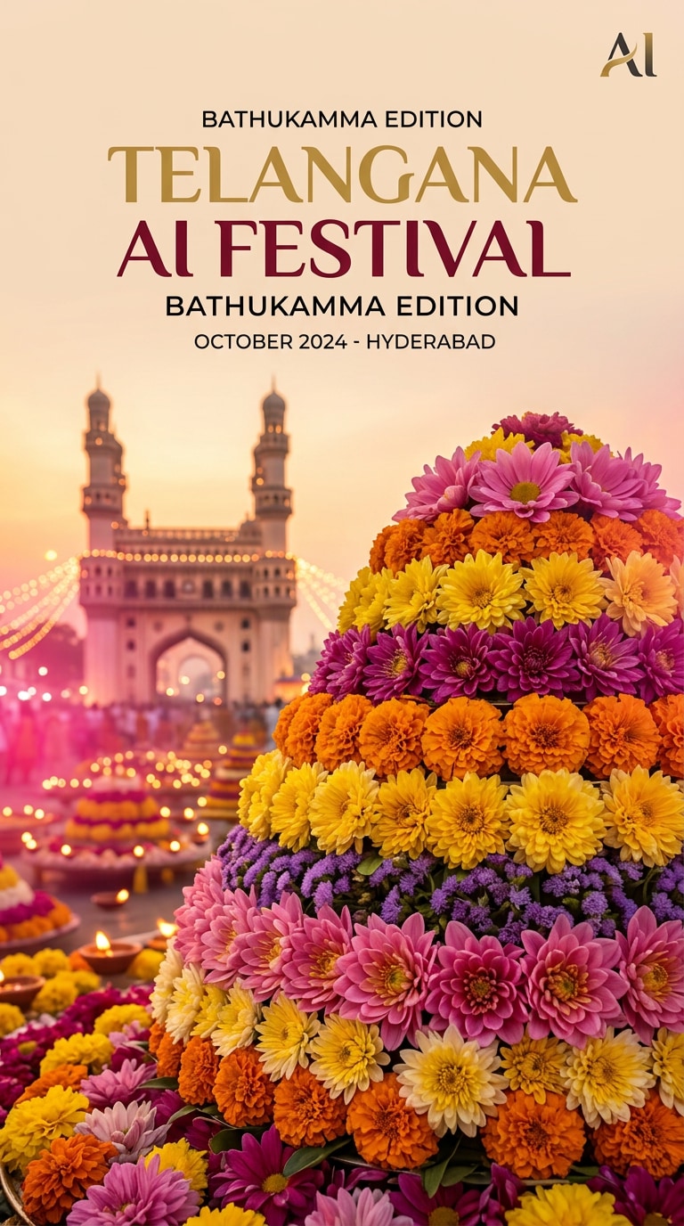 Bathukamma Telangana Formation Day AI Poster