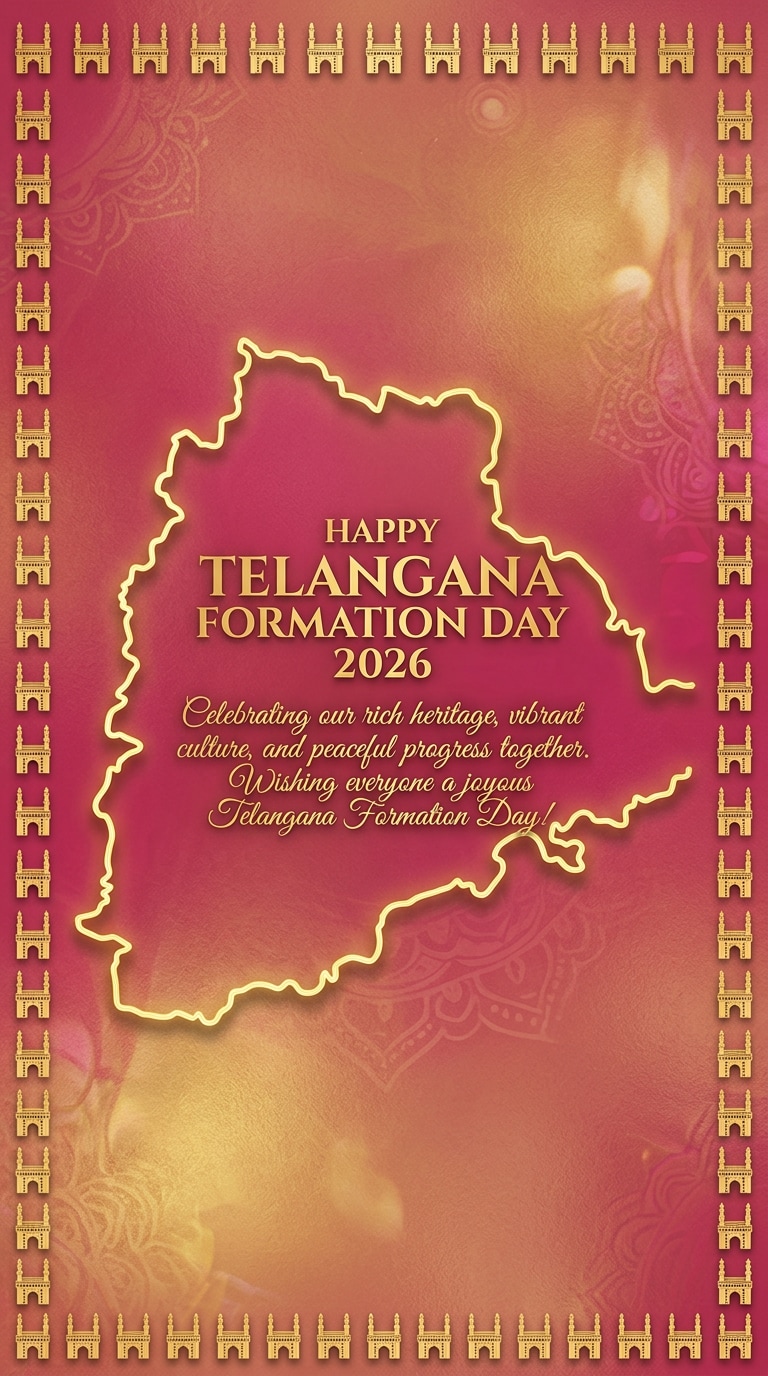 WhatsApp Telangana Formation Day Greeting AI Photo