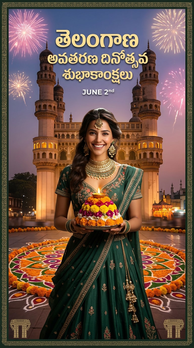 Cinematic Telangana Formation Day Gemini Prompt