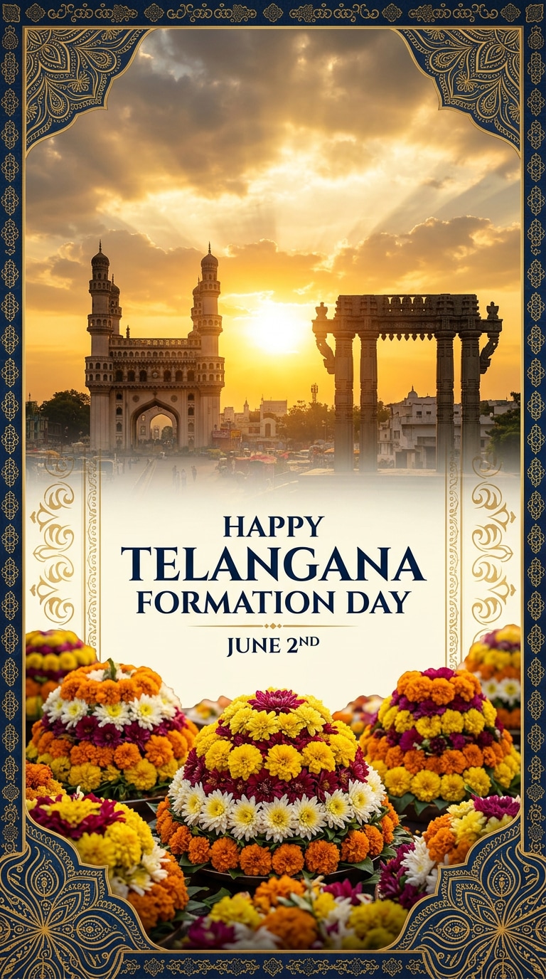 Telangana Statehood Day AI Poster Prompt