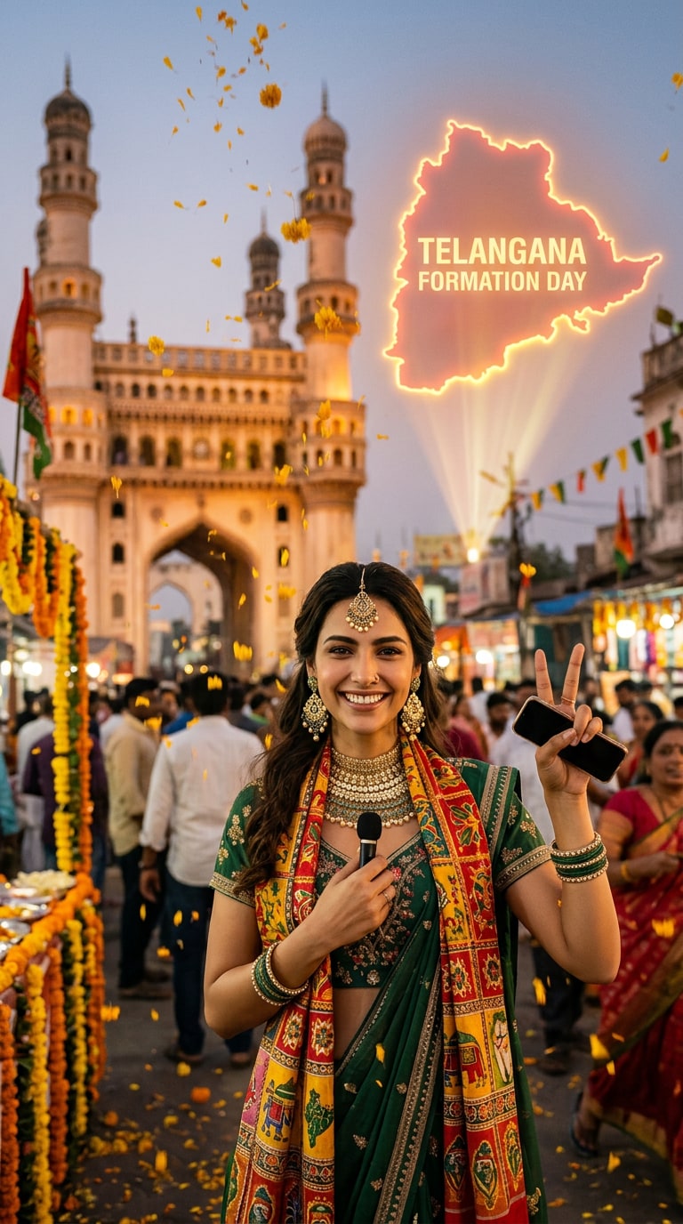 Bathukamma Telangana Formation Day AI Prompt