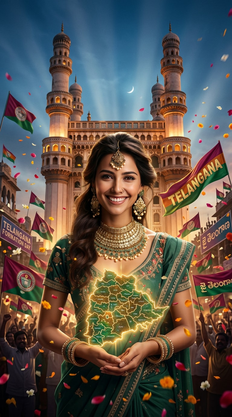 Heroic Telangana Formation Day Cinematic Portrait
