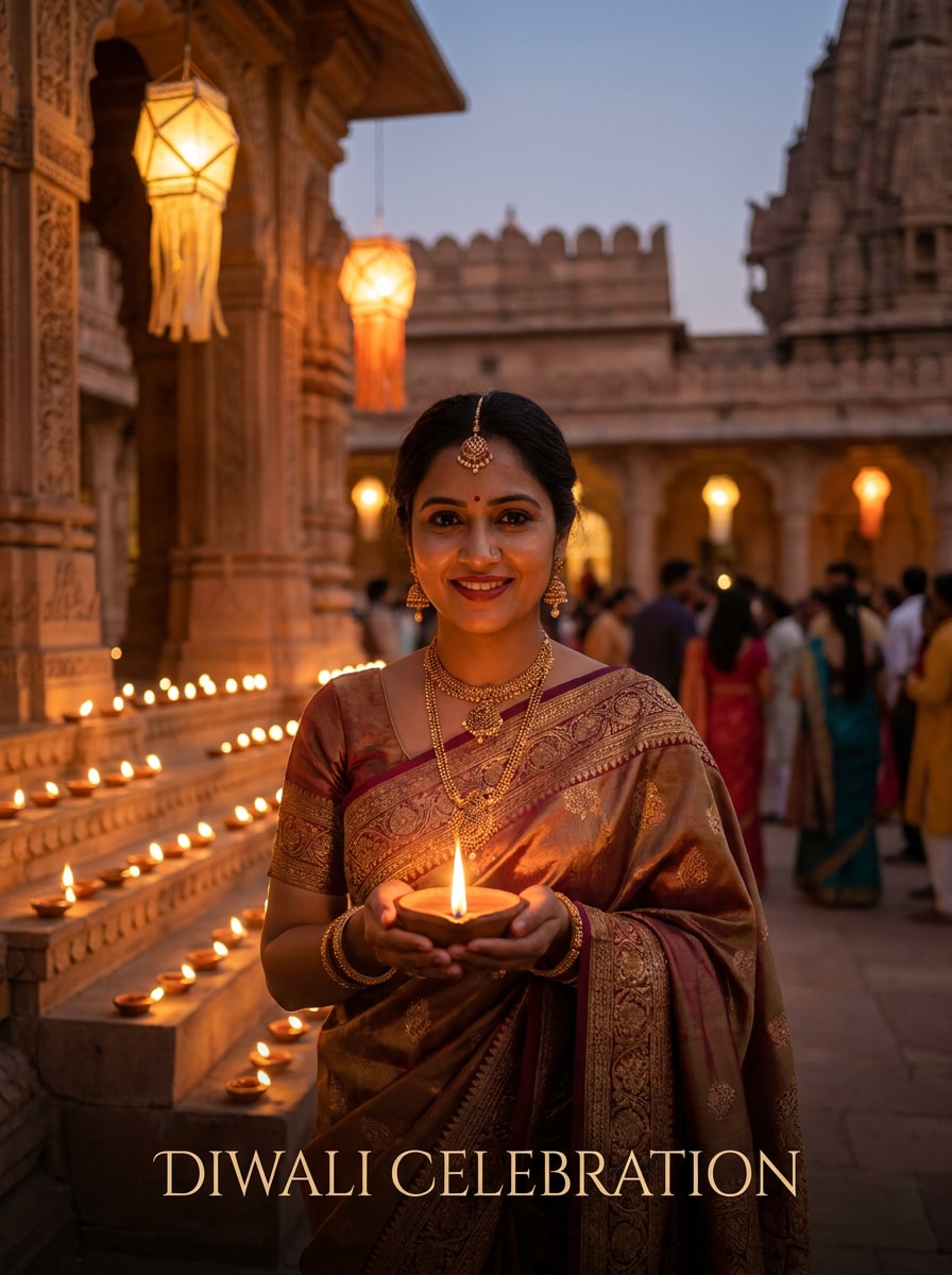 Temple Light Festival Scene