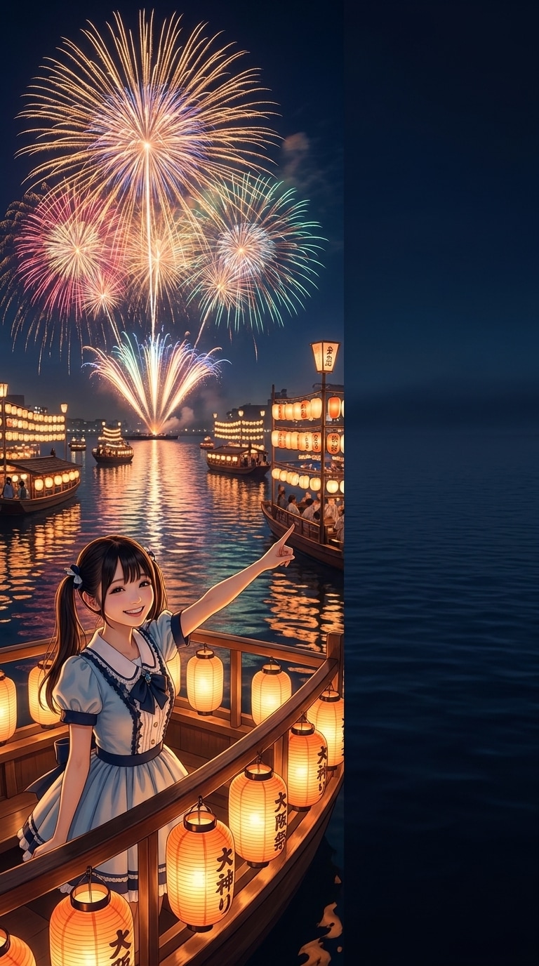 天神祭旅行ブログヘッダーAI画像