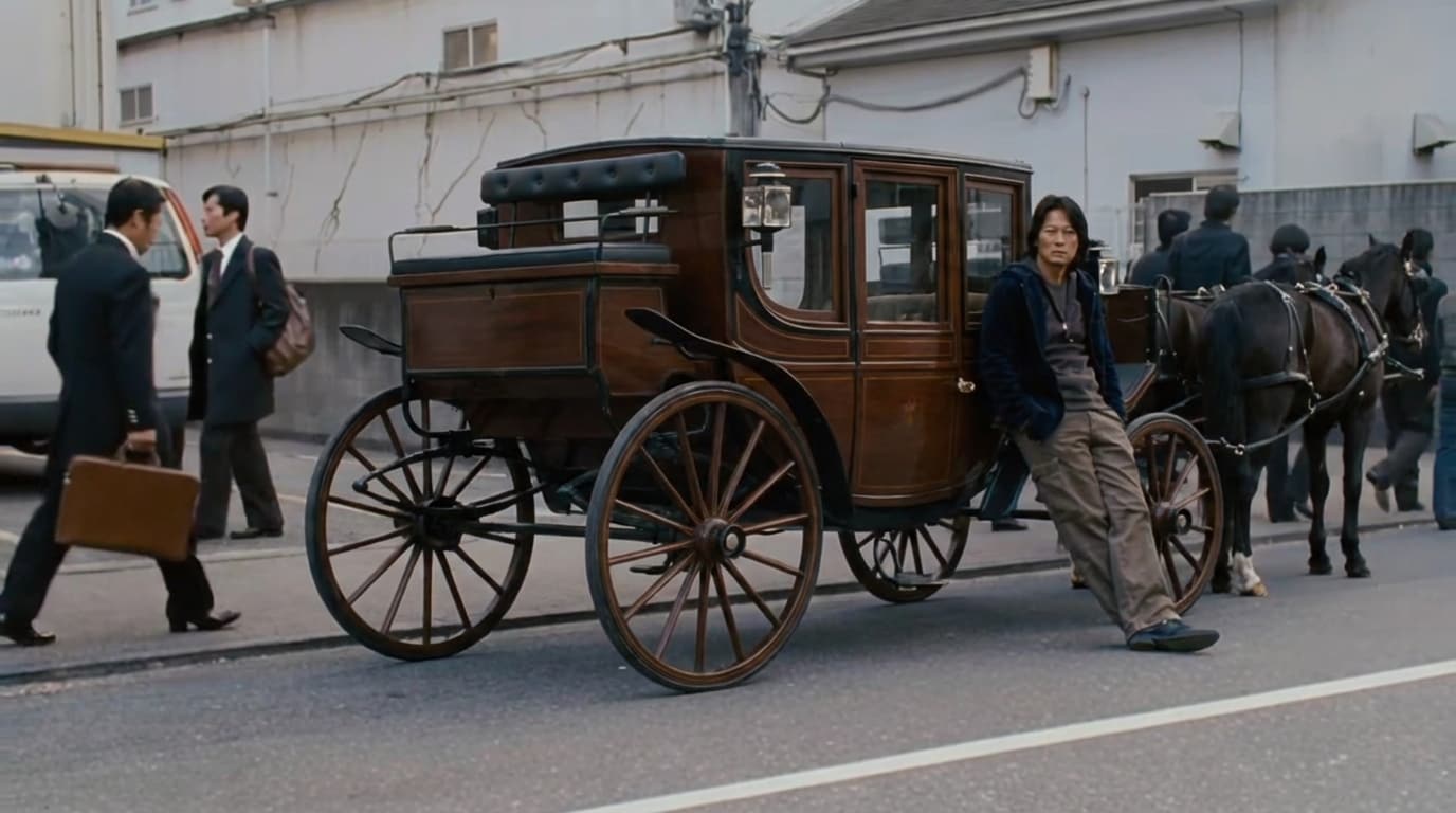 AI-generated car swap - Han with replaced vehicle