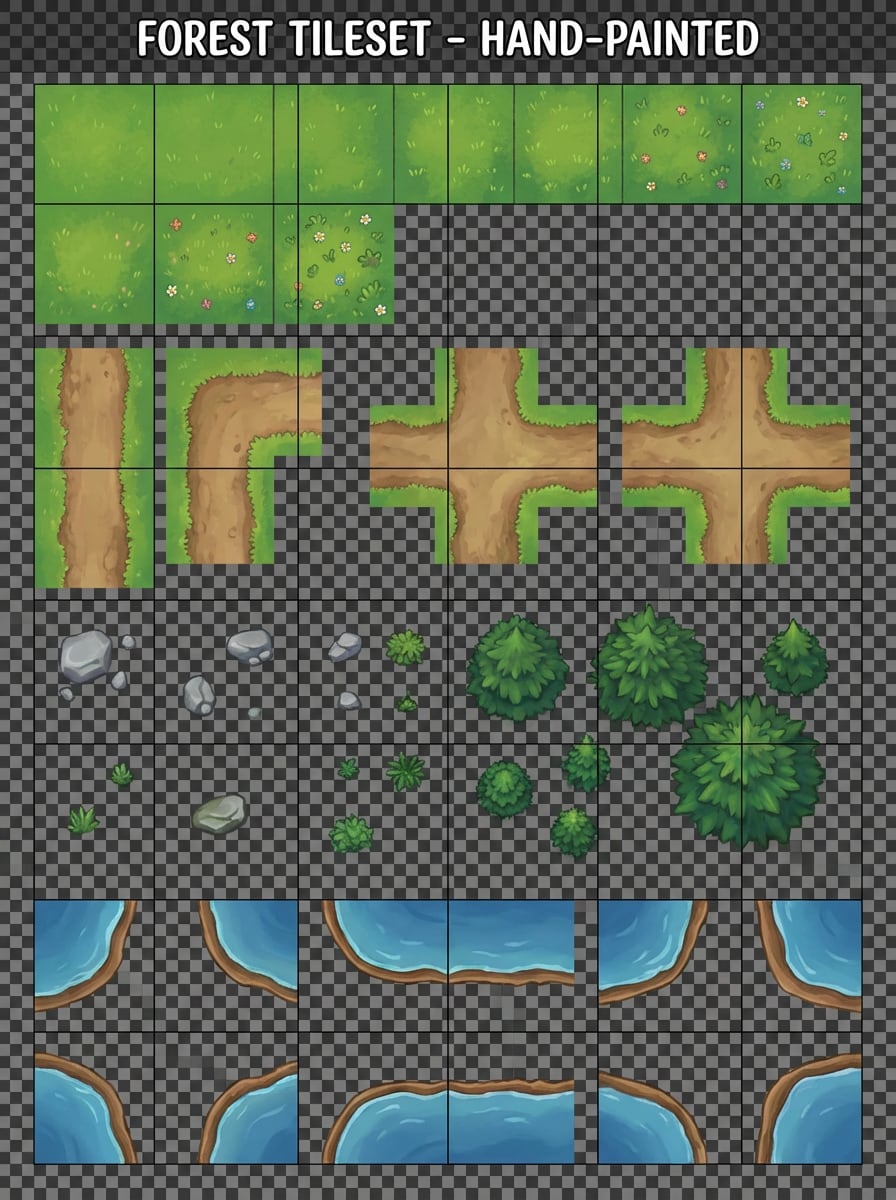 Top-Down Forest Tileset