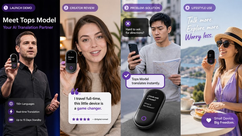 Multiple Tops Model Images short video styles for ecommerce creative testing