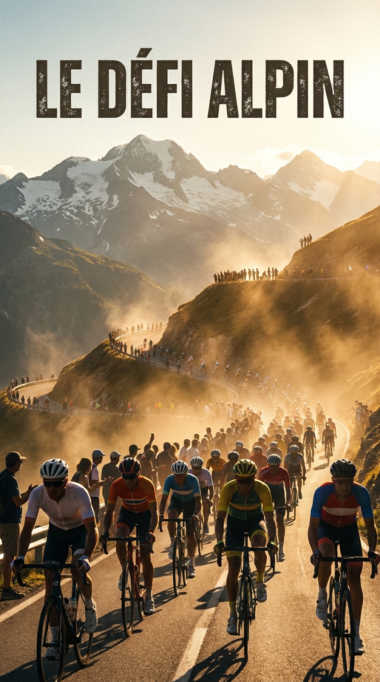 Mountain stage cycling prompt example for AI image generation