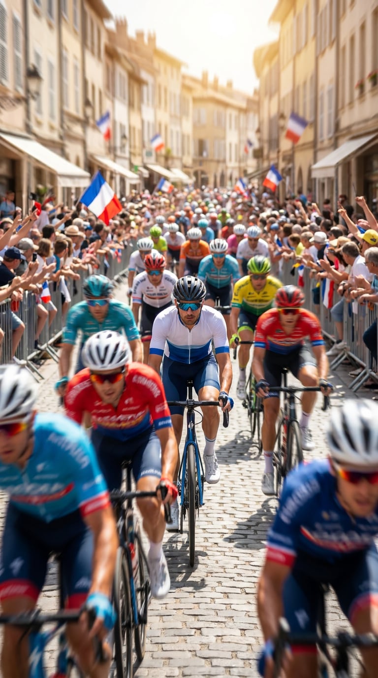 Paris finish cycling poster prompt example