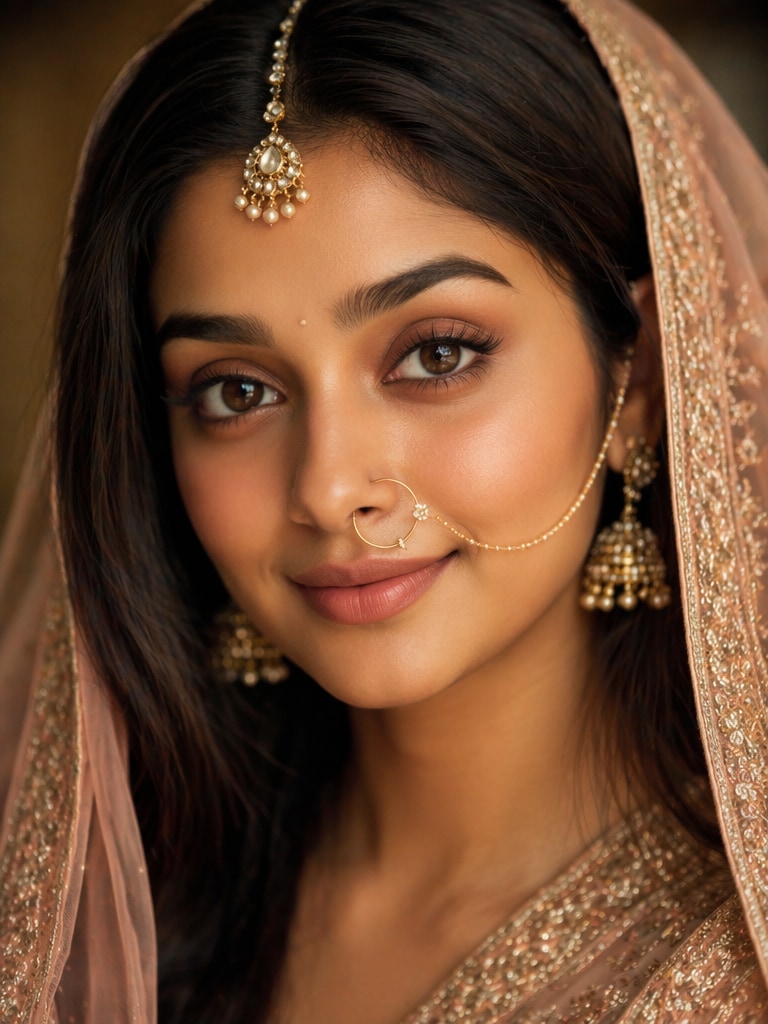 Cinematic Bridal Close-Up Portrait Prompt