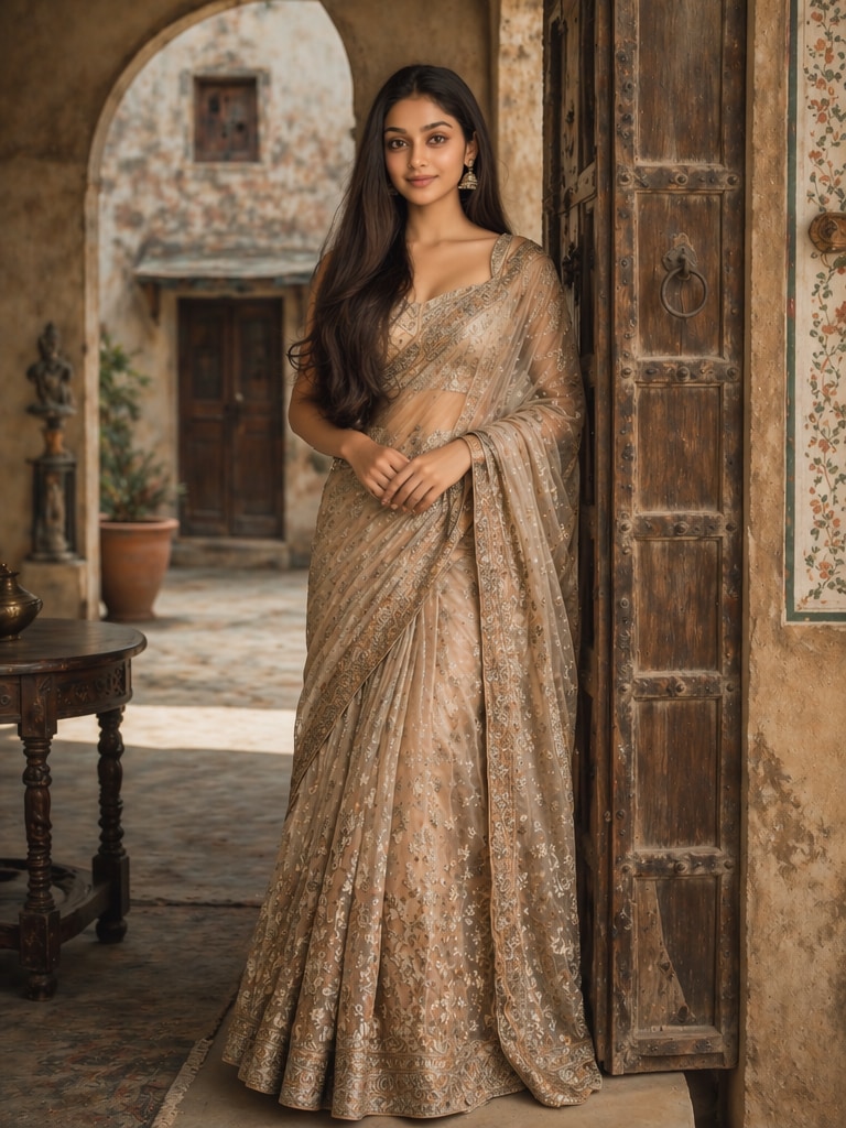 Vintage Indian Courtyard Portrait Prompt