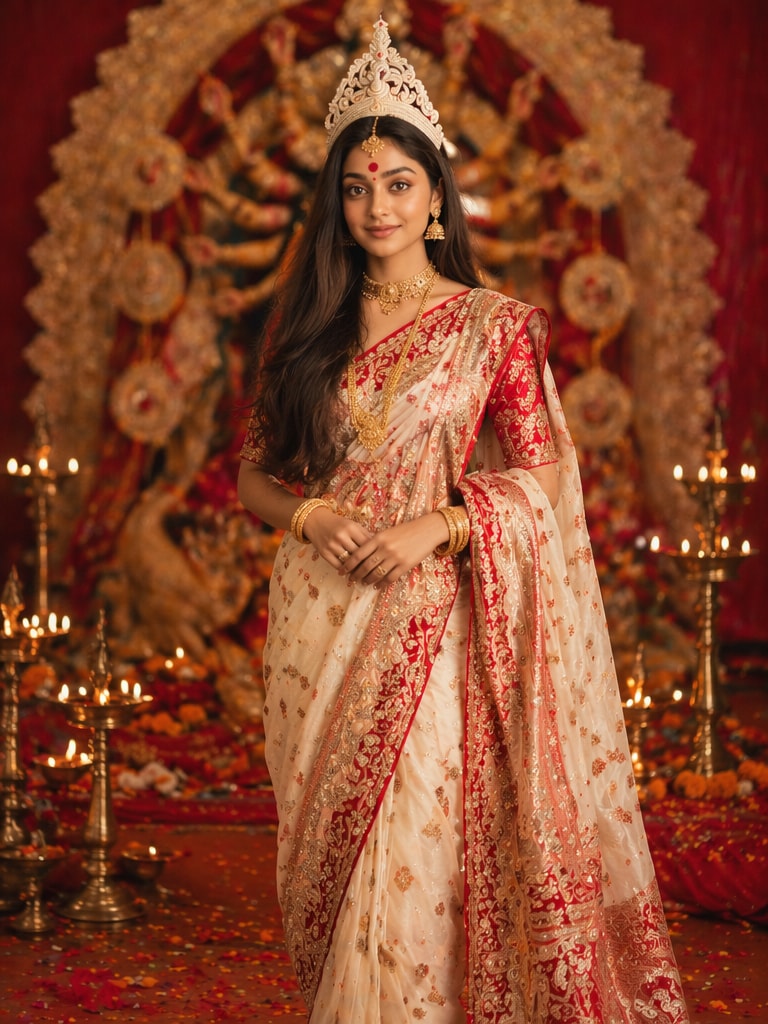 Bengali Bridal Traditional Portrait Prompt