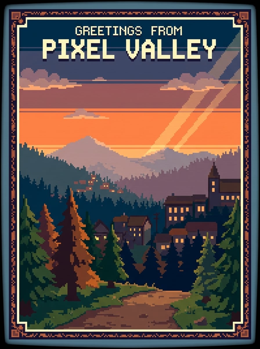 Travel Snapshot Pixel Scene