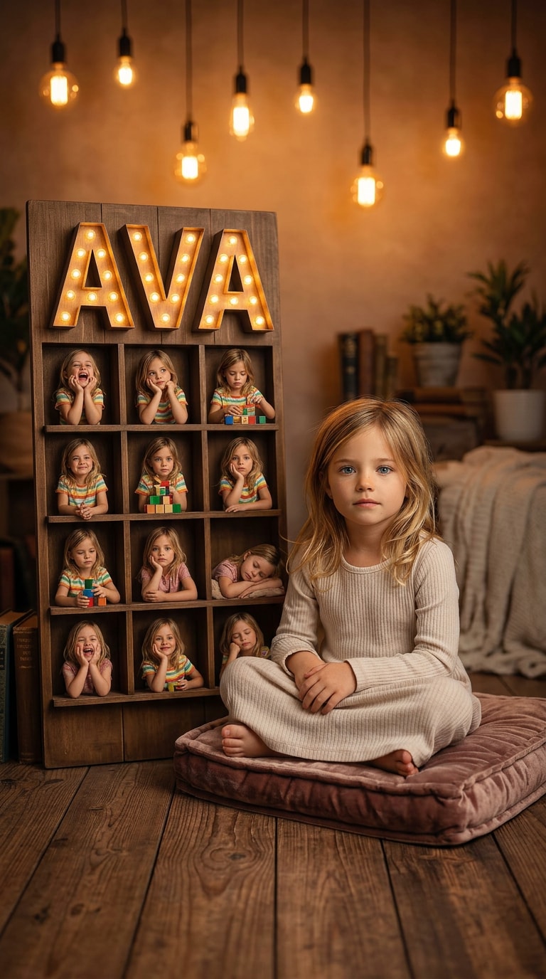 Luxury Name Light Box Baby Portrait Prompt