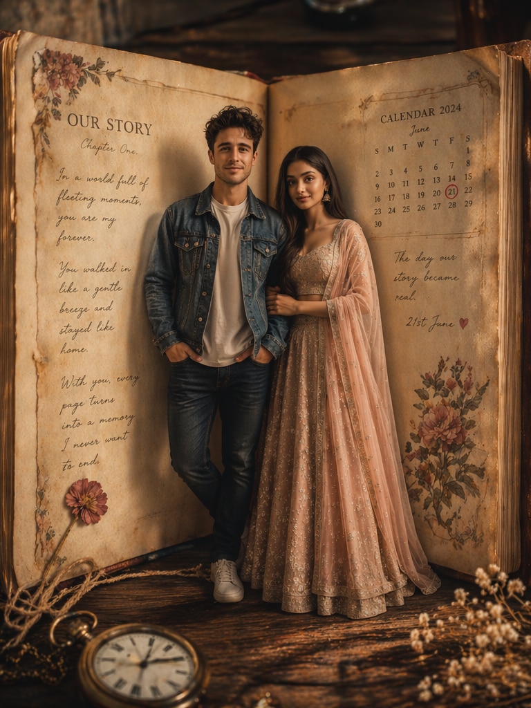Couple Book Photo 1 AI photo editing result