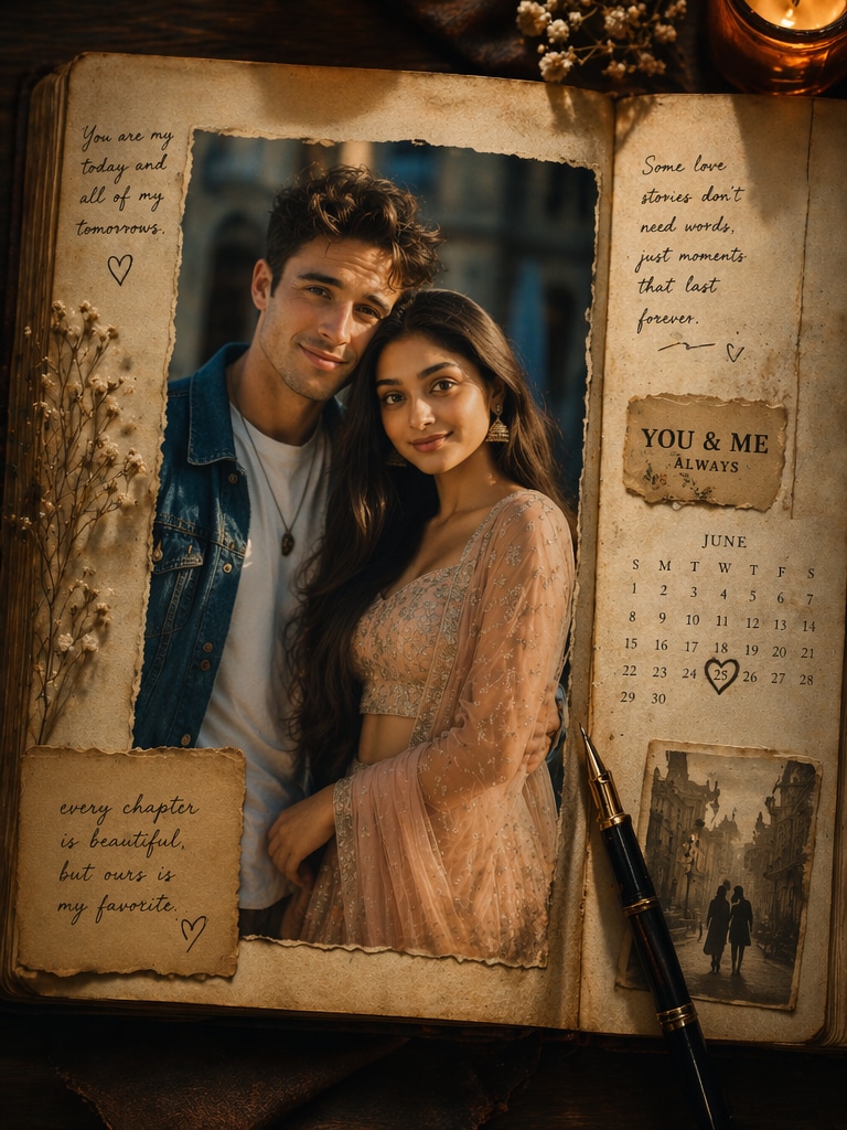 Cinematic Instagram Book Reel Prompt trending couple book AI photo editing prompt Instagram