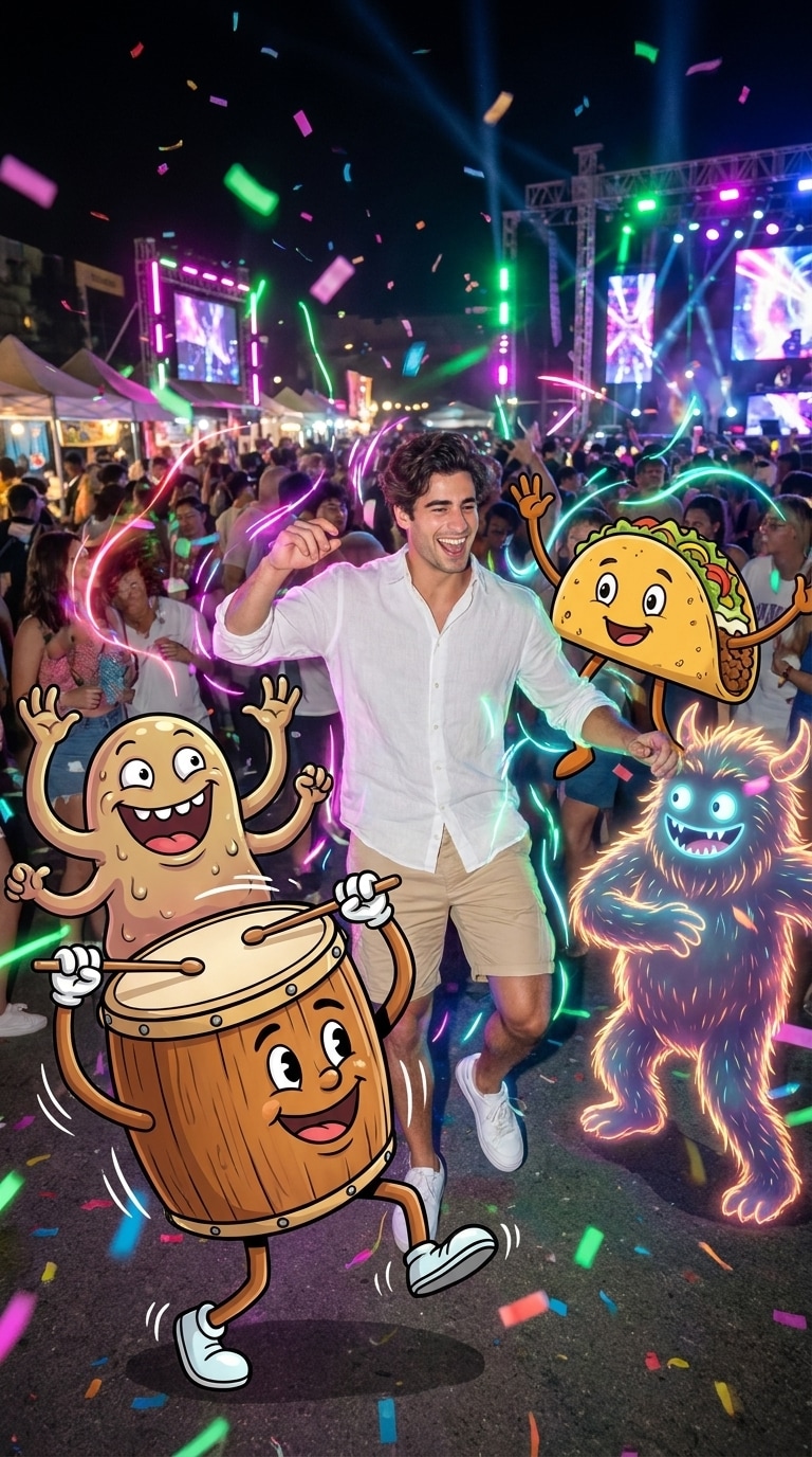Brainrot dance crowd image prompt