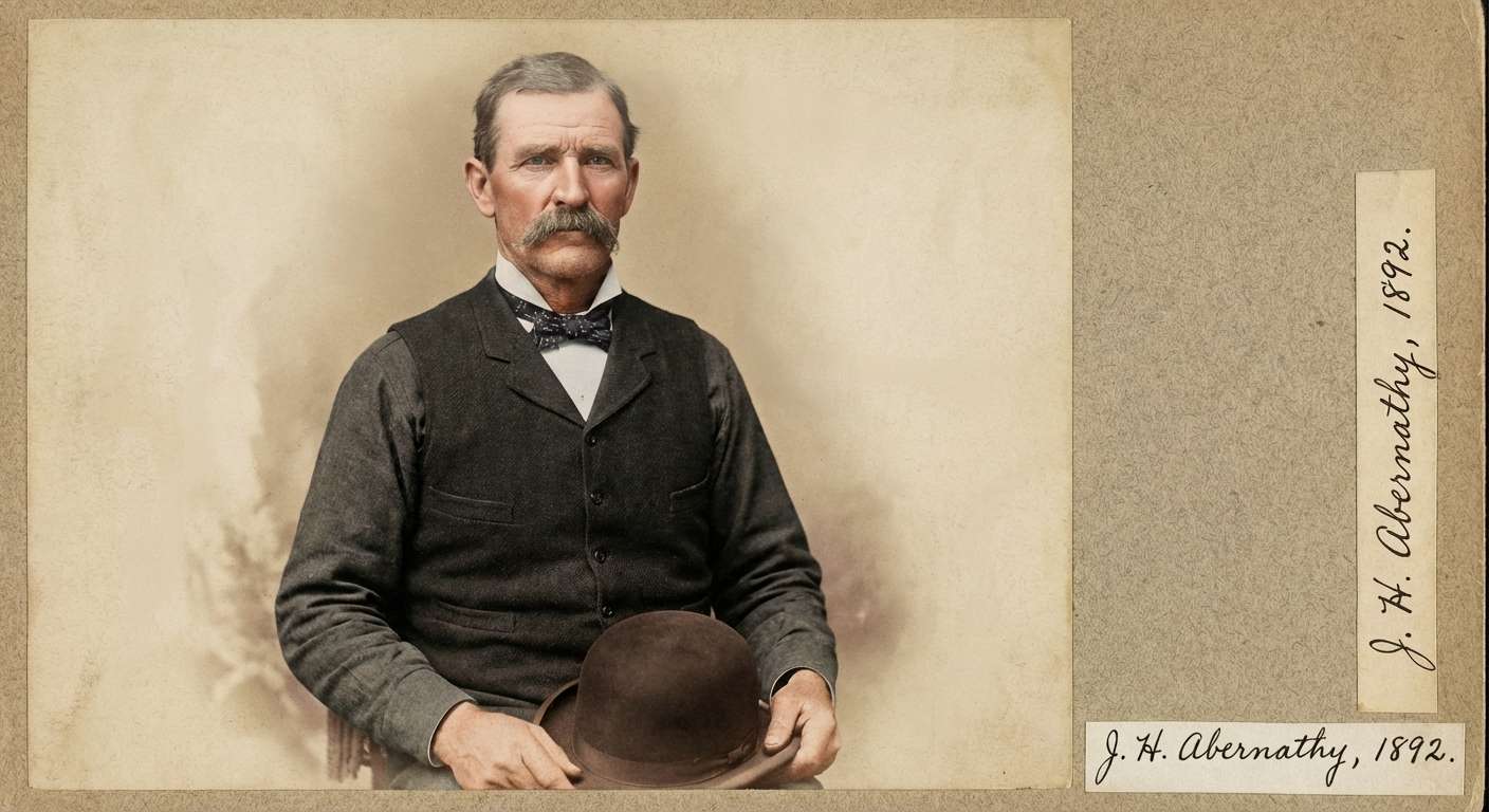 Historical portrait after authentic color restoration