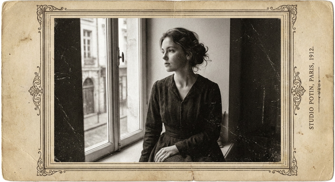 Black and white portrait before colorization