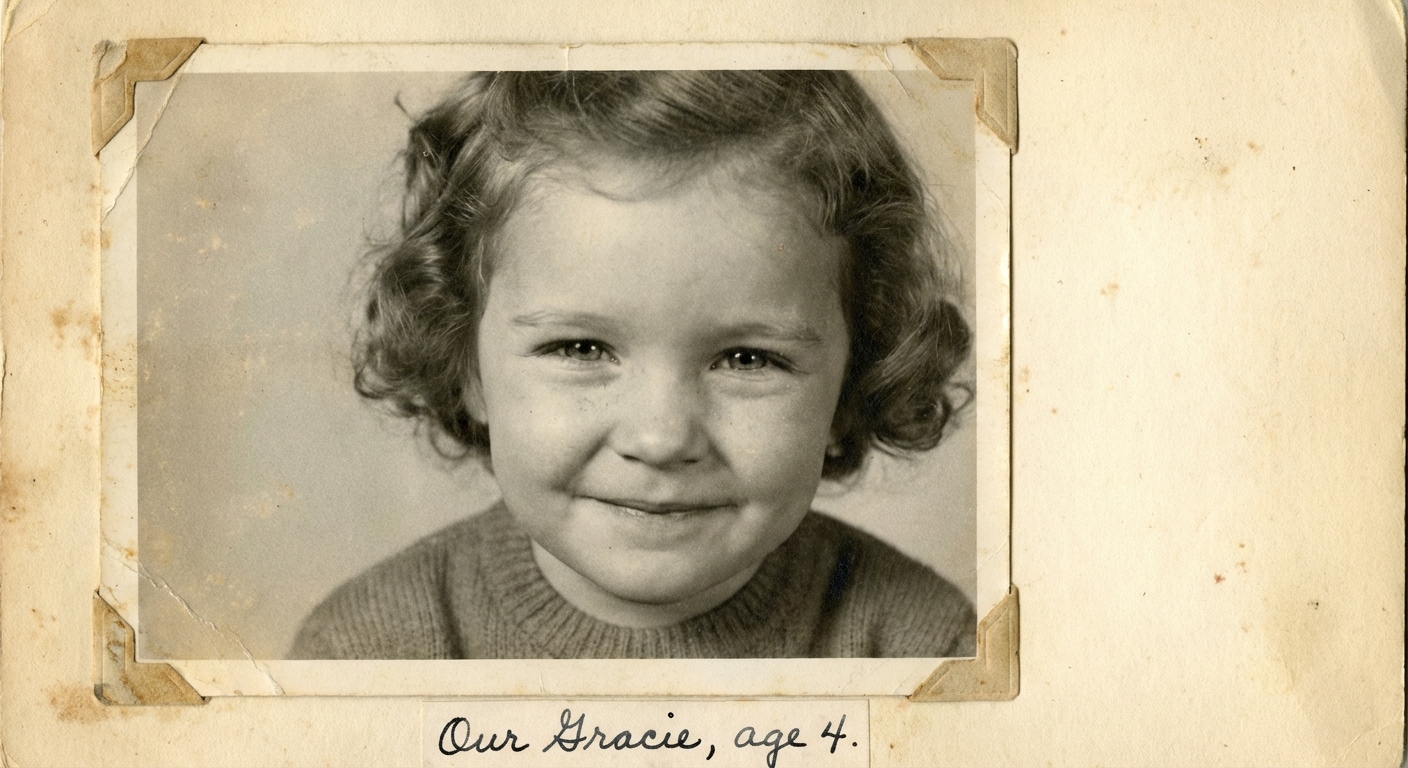 Before childhood black and white photo example