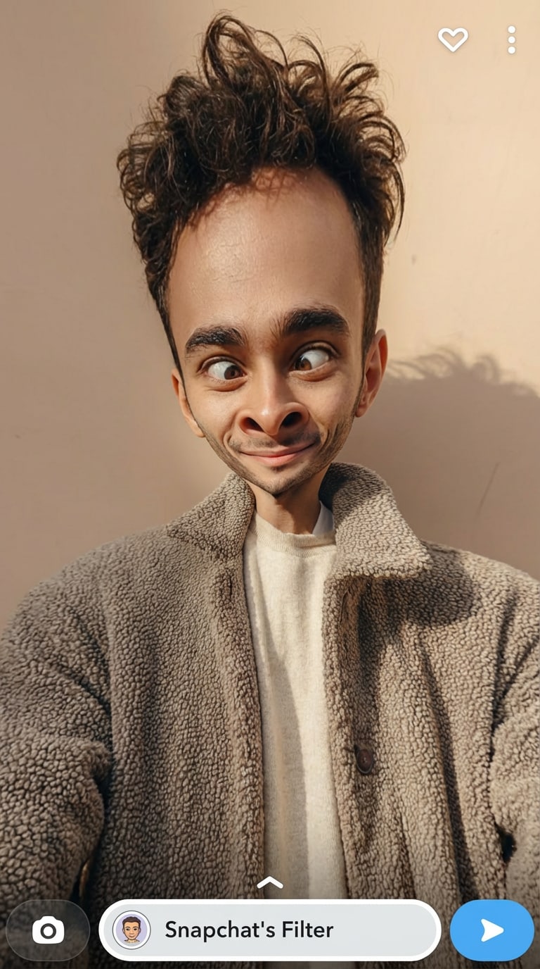 Snapchat ugly face filter style