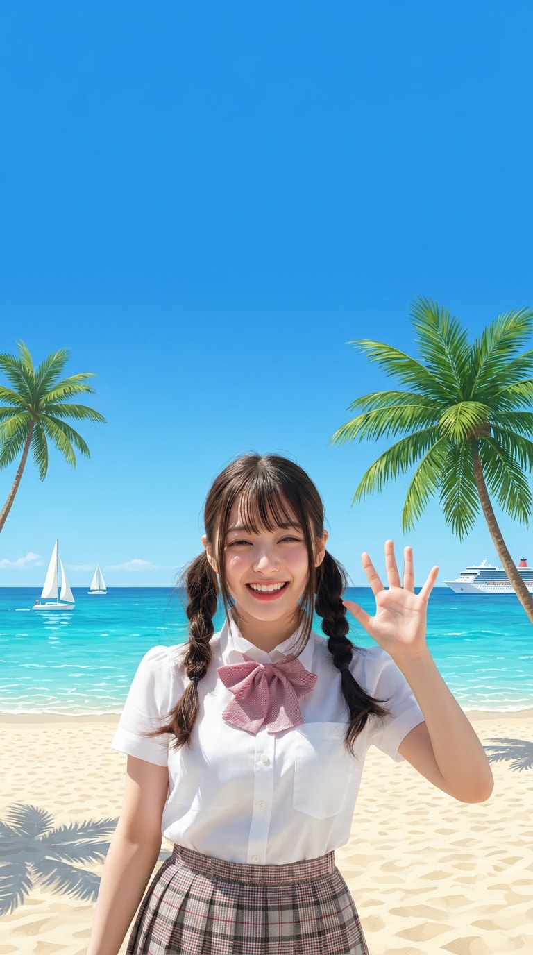 観光ポスター人物のAI画像