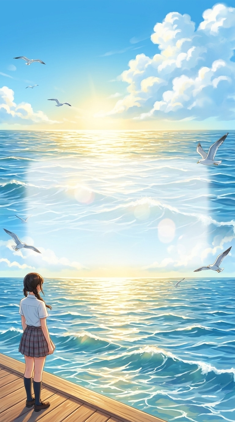 海の日ポスター風AI画像