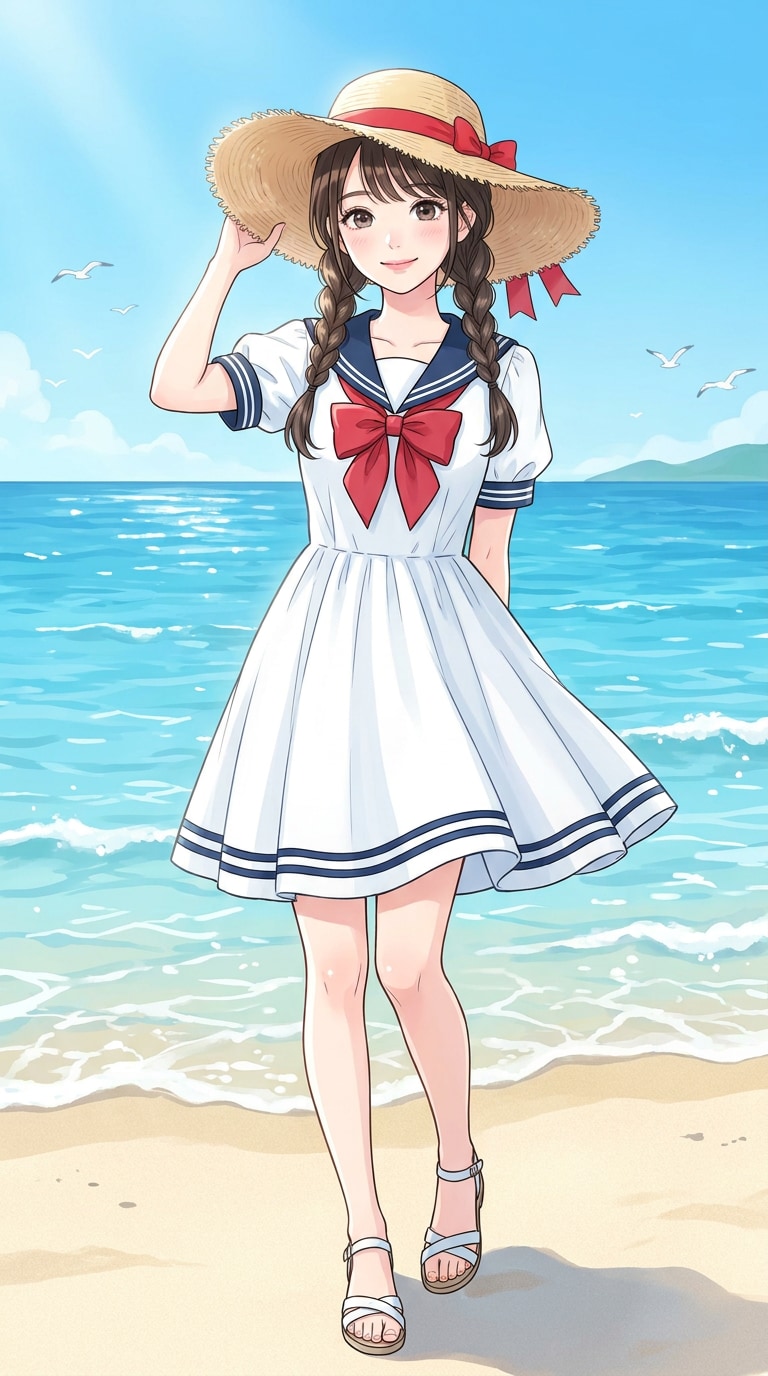 海の日ポスター風AI画像